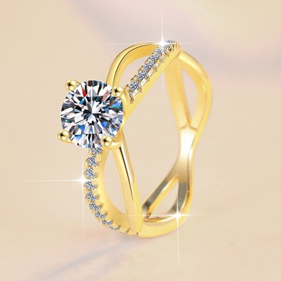 Certified 1ct. t.w. Moissanite Diamond Engagement Ring NEW H